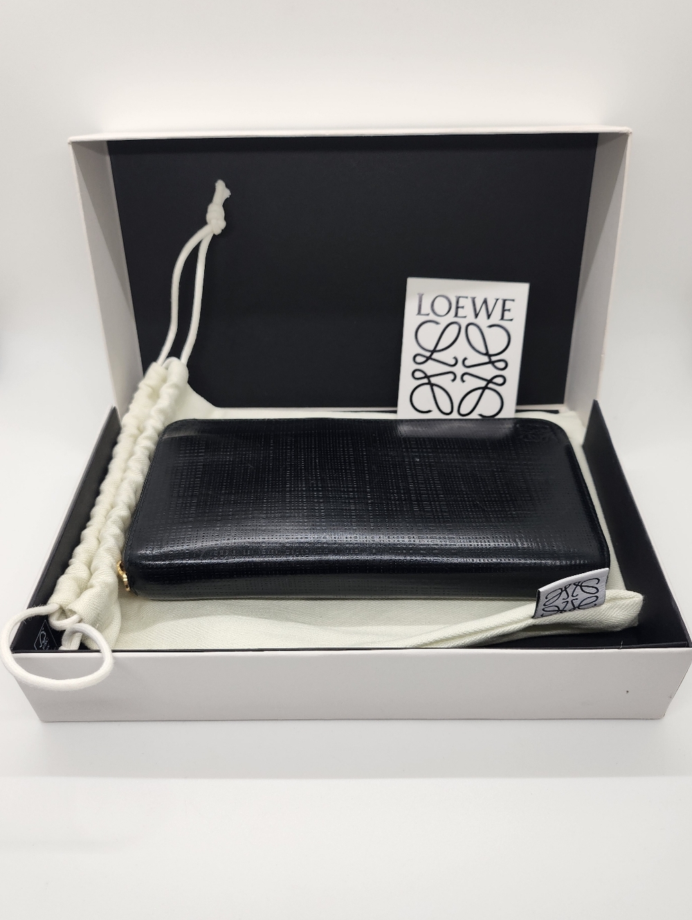 Loewe Black Anagram Zip-Around Wallet